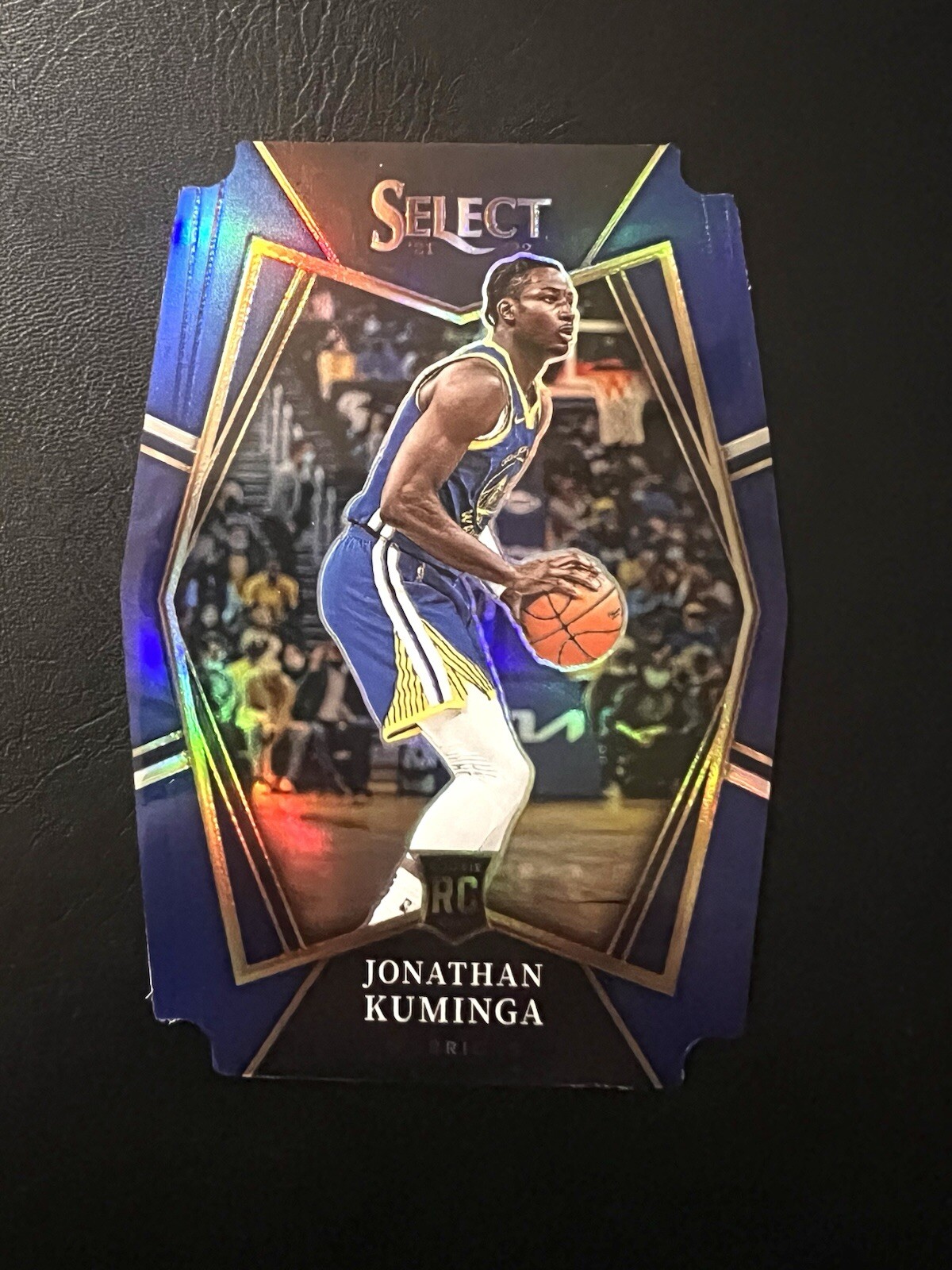2021-22 Select Premier Level Blue Prizm Die-Cut Jonathan Kuminga RC 64/249