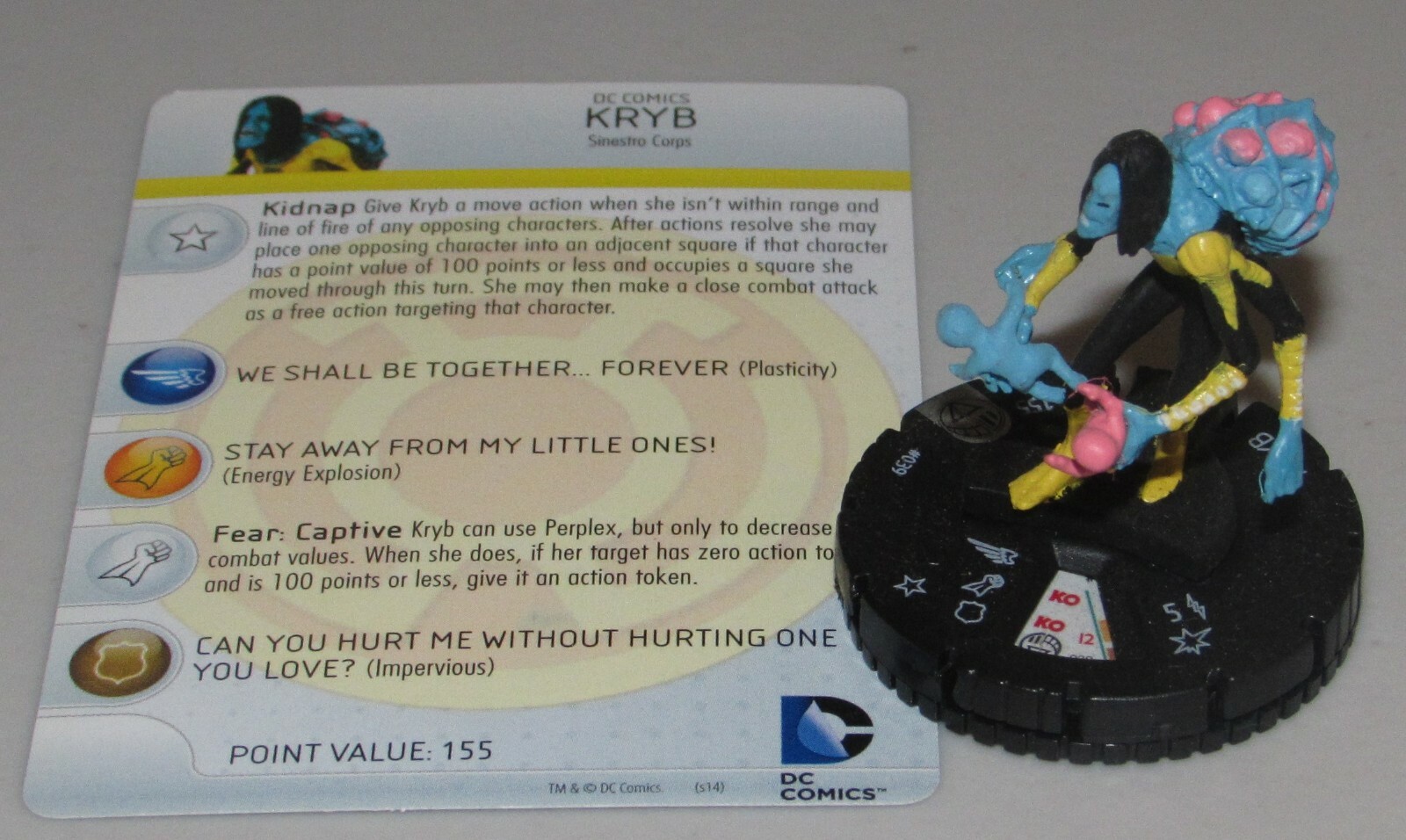 KRYB (SINESTRO CORPS) 039 War of Light DC HeroClix Rare Yellow Lantern