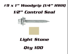 (100) #9 x 1" Metal to Wood Screws Rubber Washer Roofing Siding Pole Barn