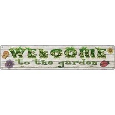 Welcome To The Garden 3"x12" metal street sign plaque Home Door Garage Wall