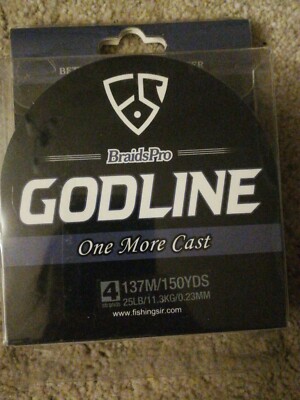 godline braided fishing line 25LB 11.3kg Braidspro Godline Fishing Line 150 yards 137m 4 Braids 0.23mm  New