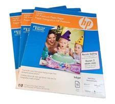 3 HP Soft Gloss Inkjet Premium Photo Paper 15 X 3 = 45 Sheets 8.5" x 11"