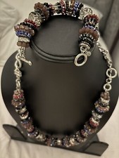 ARGENTO Multicolor Crystal Necklace &bracelet Set