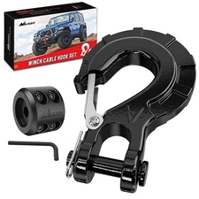 Nilight Forged Steel Winch Hook 3/8" Grade 70 Safety Latch Winch Cable Hook