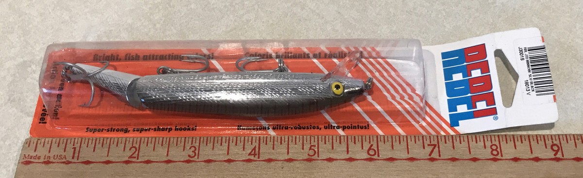 Leurre Vintage Rebel J3001S Jointed Minnow - 5 1/4" - Noir/Argent - NOS
