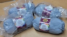 Lion Brand 24/7 Cotton Lot of 8 Silver 3.5oz 186yds 100 Cotton 4 Worsted Yarn