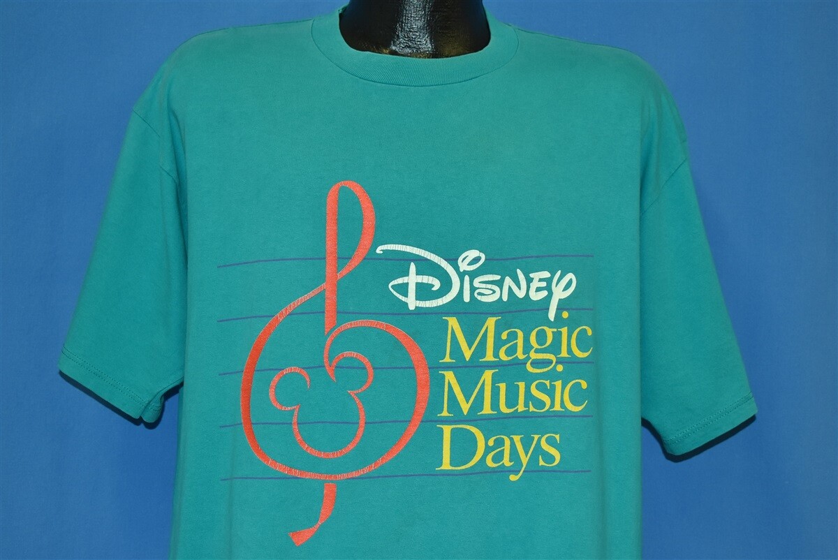 vintage 90s DISNEY MAGIC MUSIC DAYS VACATION SOUVENIR TEAL BLUE