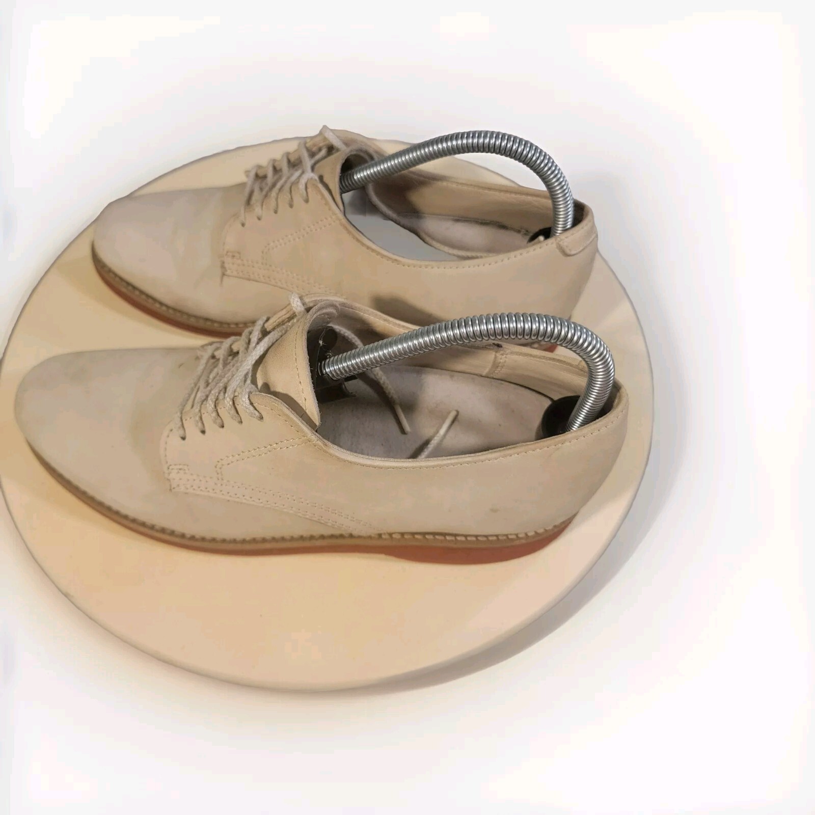 SAOLA Scarpe Oxford DEXTER da uomo 8 5 beige marrone punta rotonda stringate suola rossa leggera