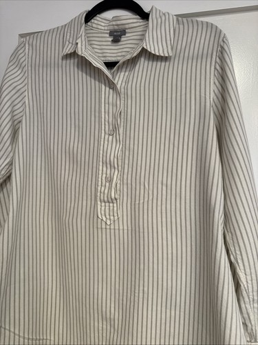 Blusa túnica blanca Aerie para mujer mezcla pequeña abertura popover manga larga cuello - Imagen 4 de 11