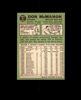 1967 Topps 7 Don McMahon VG-EX #D1,352559 | eBay
