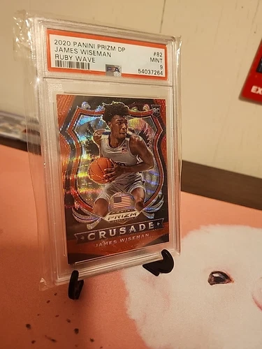 2020 Prizm D Crusade #82 James Wiseman PSA 9 Ruby Wave Prizm RC