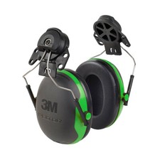 Image of 3M PELTOR X1P3 HELMET ATTACHMENT EAR DEFENDERS GREEN