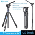 73.4" Heavy Duty Video Tripod Carbon Fiber Tripod Monopod with Fluid Head