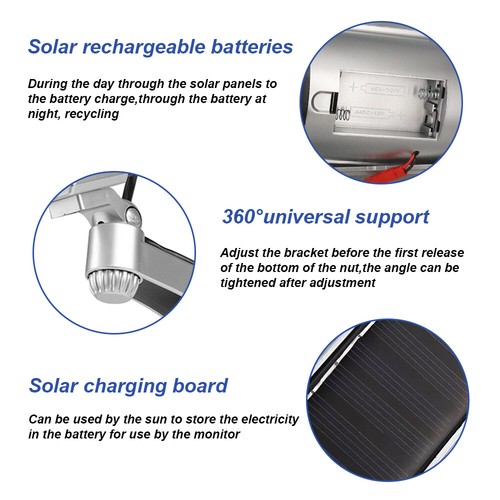 2X Outdoor Street Waterproof Solar Security Fake Camera Flashing LED Light IP65 - Picture 8 of 13