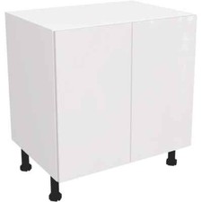 800mm White Gloss Kitchen Base Unit Plain Slab Doors Fully Assembled Cabinet