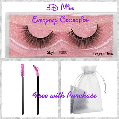 NIB Everyday 3D Luxury Faux Mink Strip False Lashes short Length 11 mm style 300