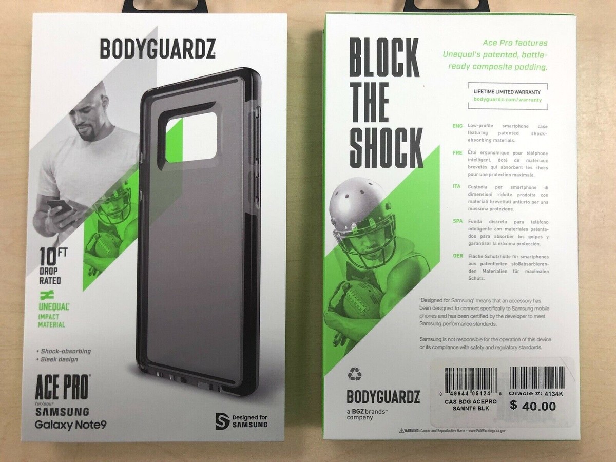 BodyGuardz ACE PRO Case for Samsung Galaxy Note9 Note in Frost Clear  Black