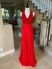 450 NWT RED LA FEMME PROM/PAGEANT/FORMAL DRESS/GOWN 20109 SIZE 4