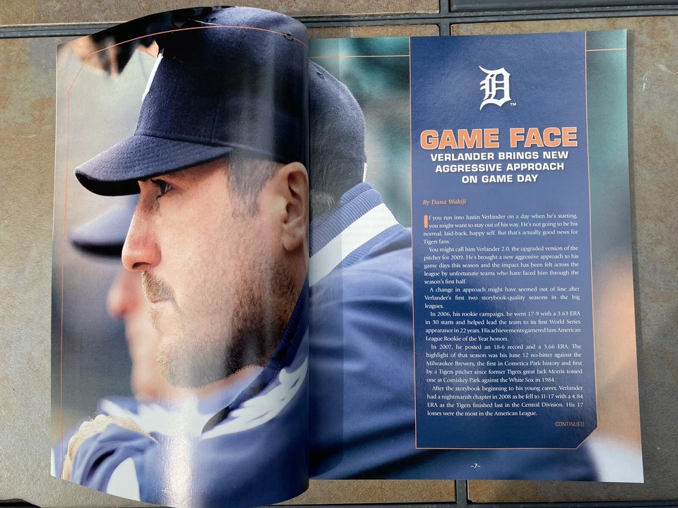 2009 Detroit Tigers Program Magazine Justin Verlander Cover Issue #3 NrMt QTY 36 - Image 4 of 4
