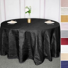 120-Inch Crinkle Accordion TAFFETA ROUND TABLECLOTH Wedding Party Decorations