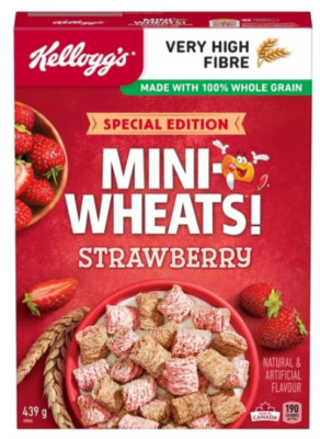 Kellogg's Mini-Wheats Strawberry Flavor Cereal, 439g