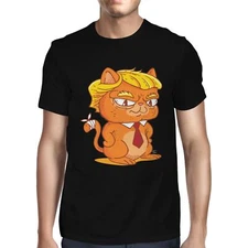 1Tee Mens Trump Cat Cartoon  T-Shirt
