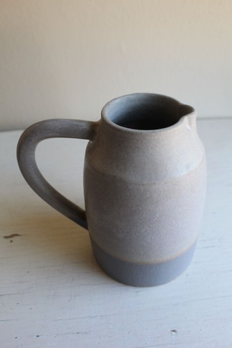 Beanpole Pottery Pitcher Hand Made Gray Putty Hand Thrown Jug Elegant 6 in tall - Picture 5 of 9