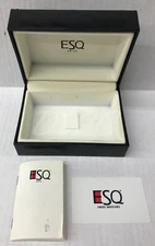 ESQ Swiss BLACK Watch Box Presentation display Storage Case with BOOKLETS