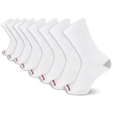 Men's Performance Work Crew Sock 8 Pair Pack, White, Men's Shoe Size 7-12