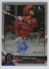 2018 Bowman Chrome Prospect Refractor /499 Leonardo Rivas #BCPA-LR Auto 0rd2