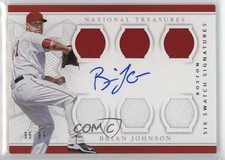 2016 National Treasures Six Swatch Signatures 95/99 Brian Johnson Auto k4s