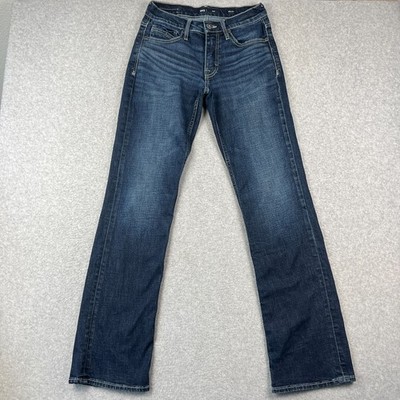 Buckle BKE Jake Straight Jeans Stretch Denim 30x34 Mens Blue Pants Thick Stitch