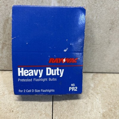 Rayovac PR2 Heavy Duty Flashlight Bulbs For 2 Cell D Size Flashlights Pack of 8