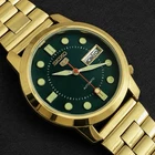 Vintage Seiko 5 Automatic Green Dial Day-Date Men's Wristwatch
