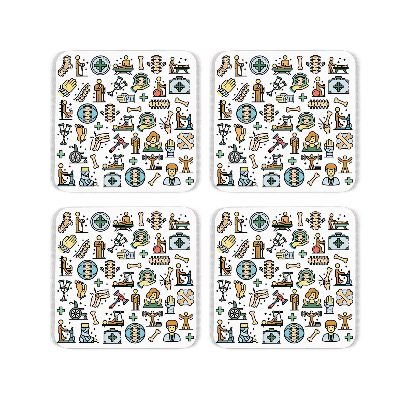 Novelty Chiropractor Cork Coaster Set - Gifts for Jobs/Trades - Set of 4