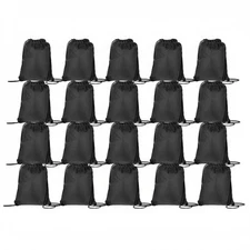 20 Pcs Drawstring Backpack Bulk Cinch Bag Black String Sackpack Bags DIY for ...