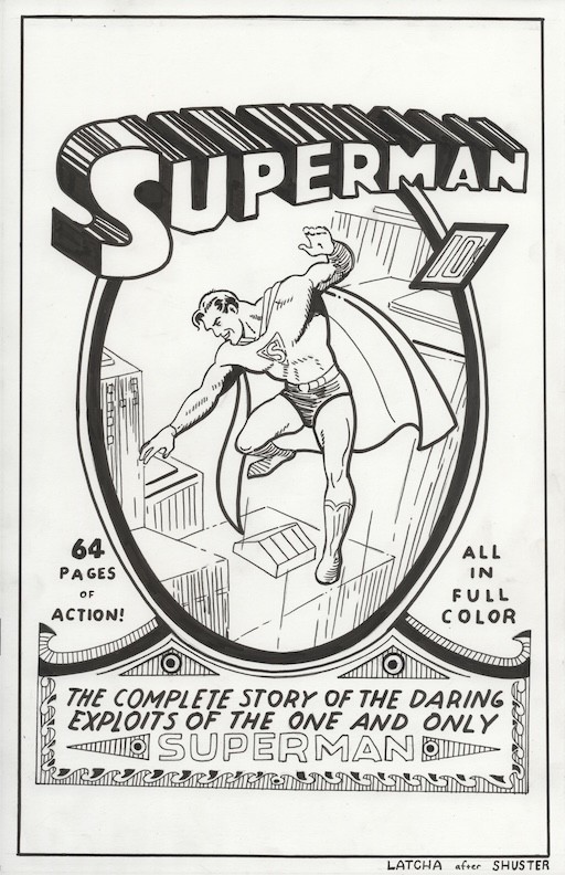Superman 1 Cover Recreation Original art OA comic DC Justice League superhero