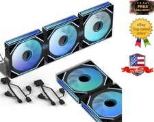 Daisy Chain Case Fan:5 Pack 120Mm PC RGB Fans Computer Case Fans, 5V 3-PIN Conne
