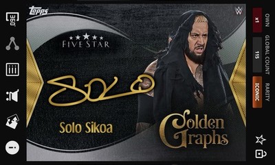Solo Sikoa - Golden Graphs Iconic - Topps Slam WWE Five Star 25