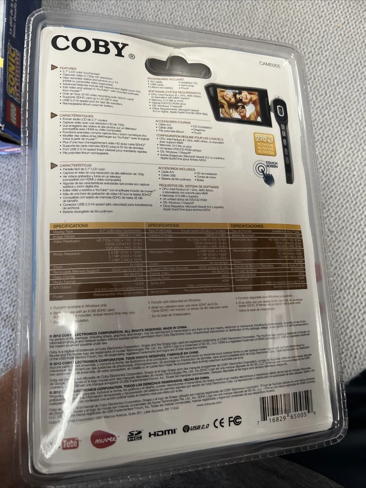 Coby Snap CAM5005 High Definition Camcorder 720p 5mp - Image 2 of 2