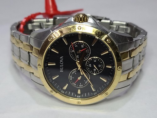 98C120 BULOVA CLASSIC MULTI-FUNCTION BLACK DIAL WATCH FOR MEN MR-4-B2-22 - Picture 5 of 17