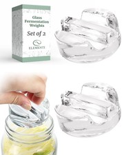 Elementi Fermentation Weight Set of 2 - Easy to Use Glass Fermenting Weights,...