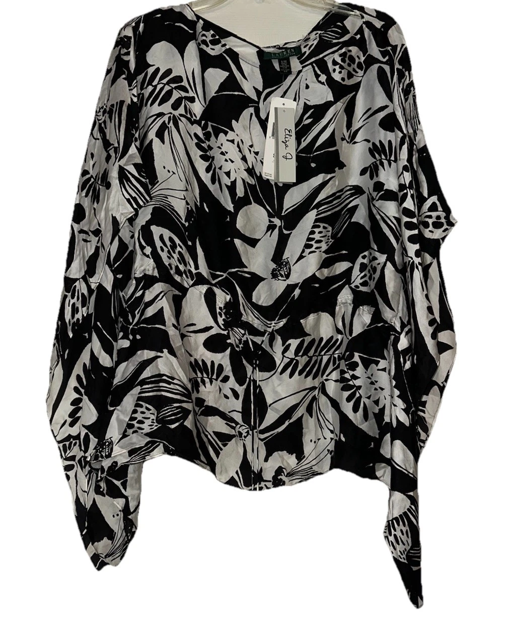 Lauren By Ralph Lauren Women’s S/M Silk Poncho 100% Authentic New W Defect