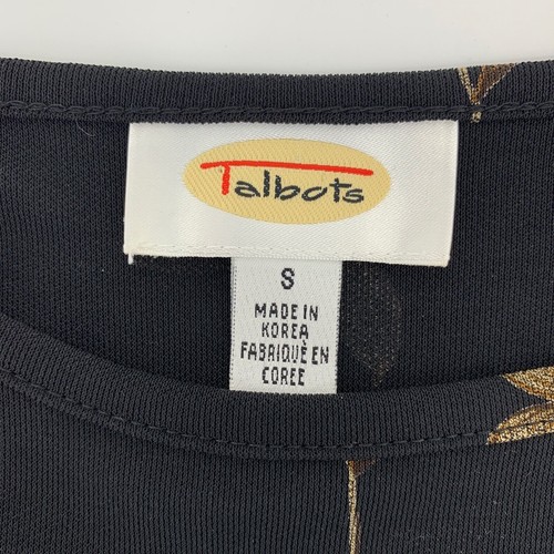Vintage Talbots Black Floral Print Short Sleeve Dress size S - Picture 8 of 9