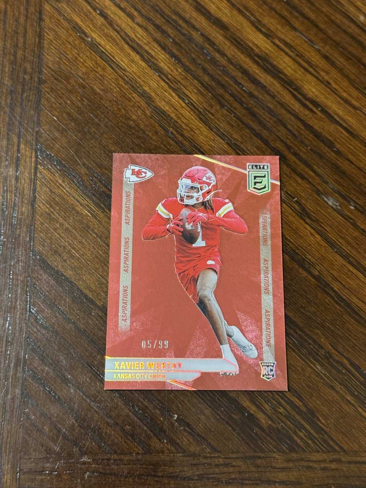2024 Donruss Elite Xavier Worthy Red Aspirations RC /99 Chiefs Color Match