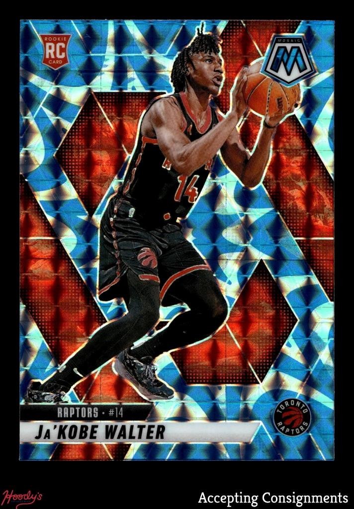 2024-25 Panini Mosaic Mosaic Reactive Blue #234 Ja'Kobe Walter RC ROOKIE Raptors