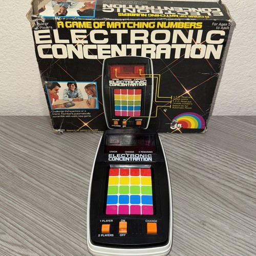 1979 L.J.N. Toys ELECTRONIC KONZENTRATION Handheld-Spiel mit BOX - GETESTET & FUNKTIONIERT