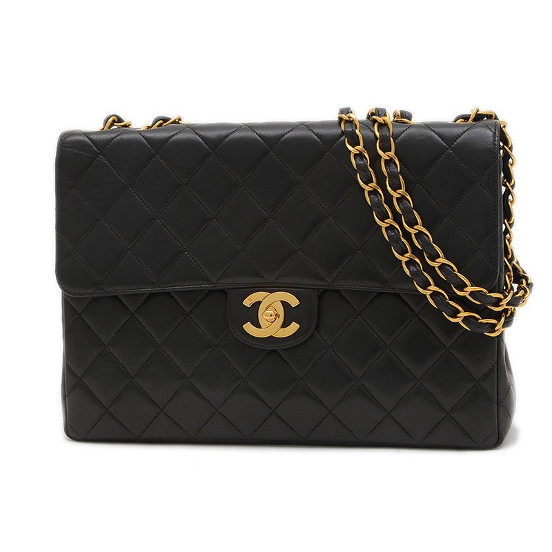 CHANEL Deca Matelass 30 Chain Shoulder Lambskin Black Gold Hardware