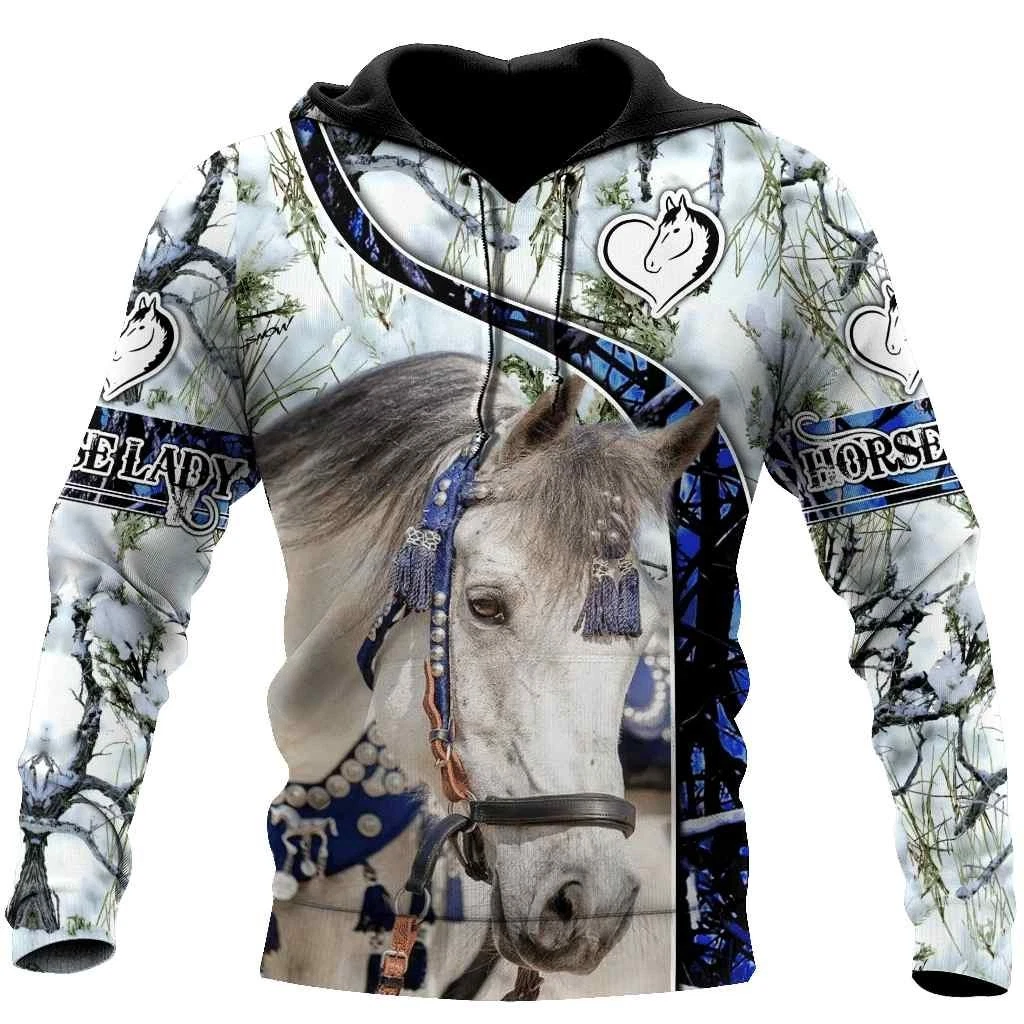 Beautiful White Horse Hoodie For Men & Woman S-5XL