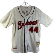 MITCHELL & NESS Hank Aaron 1963 Atlanta Braves Cooperstown Jersey Ivory Size 48